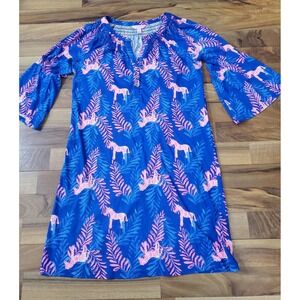 Lilly Pulitzer Teigen Dress Royal Purple Dazzle Pink Zebras Sz XS